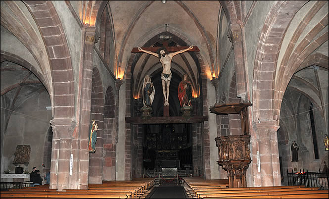 L'intérieur de l'église Sainte Croix de Kaysersberg