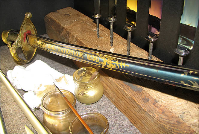 Détail d'un sabre de la Garde Nationale de 1830